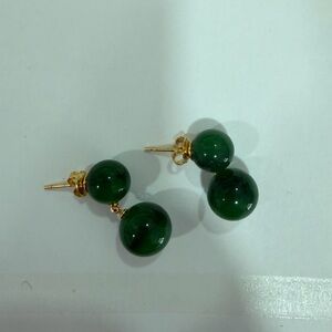 LIE Studio Green Agate Caroline Earring